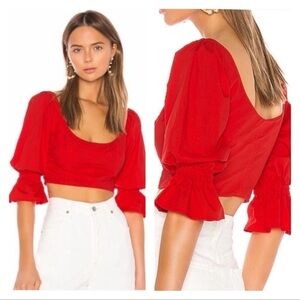 Camila Coelho Red Neva Crop Top Size Medium